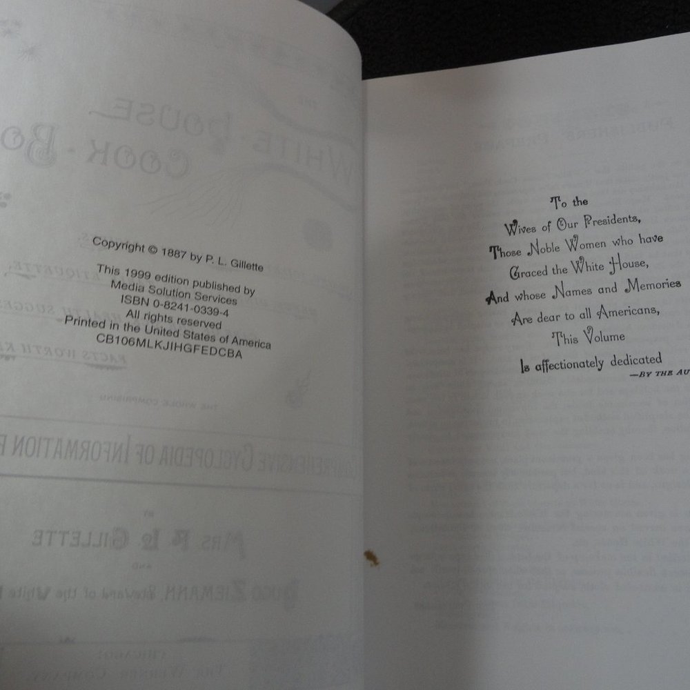 The Original White House Cookbook 1887 Edition~1999 reprint~Great History~ - Picture 3 of 6